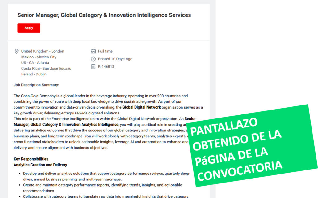 Senior Manager, Global Category & Innovation Intelligence Services