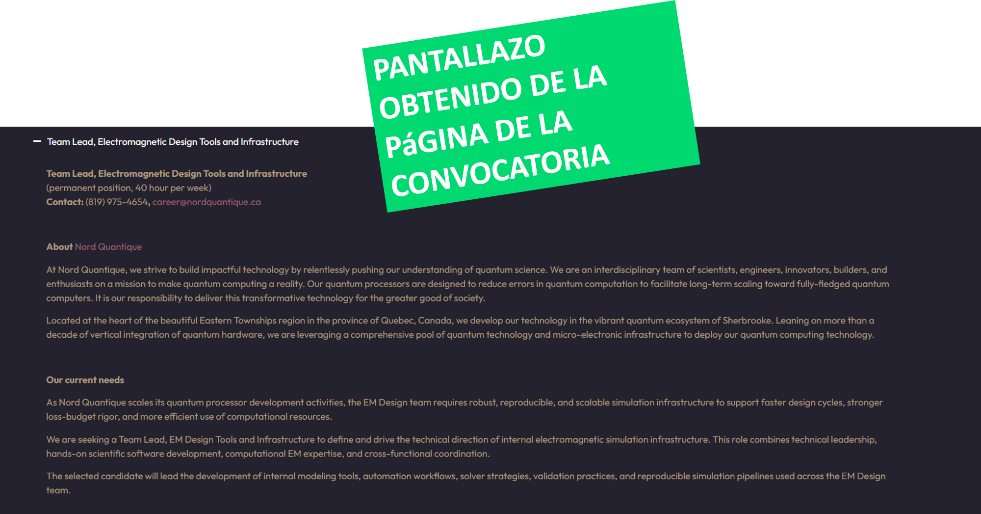 Team Lead, Electromagnetic Design Tools and Infrastructure – CONVOCATUM